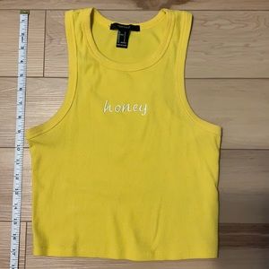 Forever 21 Yellow Crop Tank Top